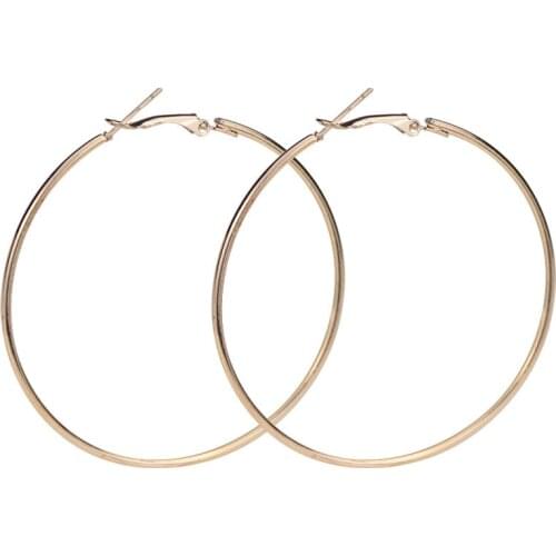 40mm 60mm 70mm 80mm Exaggerate Big Smooth Circle Hoop Earrings Brincos Simple Party Round Loop Earrings for Women Jewelry