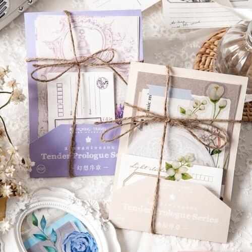 40pcs/Retro Medieval Material Decoration Bag Short Sentence Preface Series Cut Book Craft Stationery Paper Bag