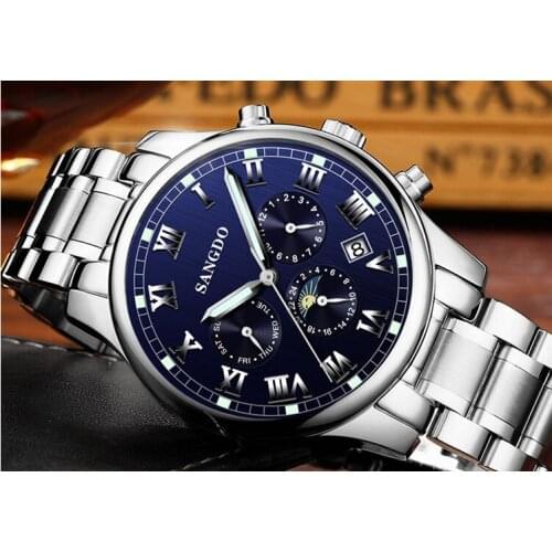 42mm Sangdo multifunction Automatic Self-Wind movement Sapphire Crystal High quality Mechanical Wristwatches Mens watch 0035