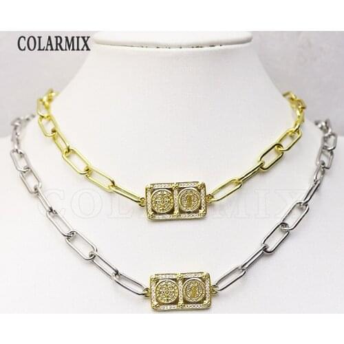5 pieces Sanbenito necklace link chain necklace mix colors religion jwelry necklace for women 9673
