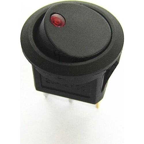 5pc ON/OFF 3 feet Round Rocker Switch LED illuminated Car Dashboard Dash Boat Van 12V Mounting hole 20MM
