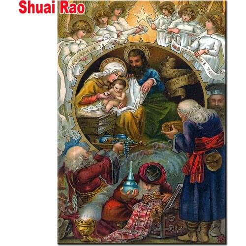 5d diy diamond painting Winter Jesus was born full square round 3 d diamond embroidery art diamond mosaic christ gift decor