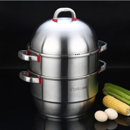 Free shipping casserole with steamer pot high quality #304 stainless steel steamer 26/-36 cm steamer soup pot cooking pot