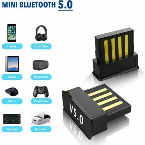 Bluetooth Adapter Nano USB Bluetooth 5.0 Dongle Wireless Audio Bluetooth Stick Bluetooth Receiver for PC Windows 10 8 7