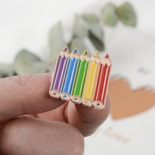 Colored pencil pin Drawing brooches Denim Jackets Bags Backpack Accessories Jewelry Pins collection Gift for Artist