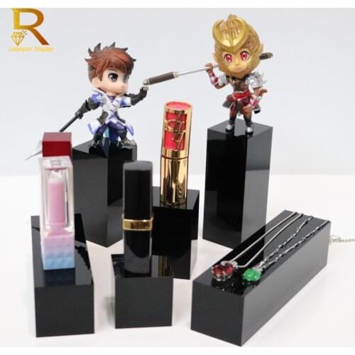 Black Acrylic Square Sheet Cosmetic Display Stand Porte Alliances Mariage Holder Pad Photography Prop Ornament Window Mold Block