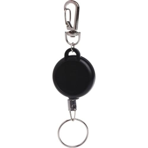 Fishing Zinger Retractor Key Ring Holder Retractable 60cm Steel Cable Anti Lost Clip Fishing Tackle Holders Accessories