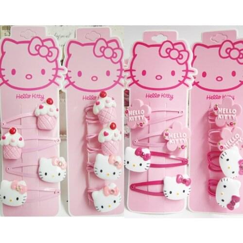 Sanrio hello kitty hair clip childrens hairpin hair rope cute cake flower accessories KT hair accessories baby rubber band