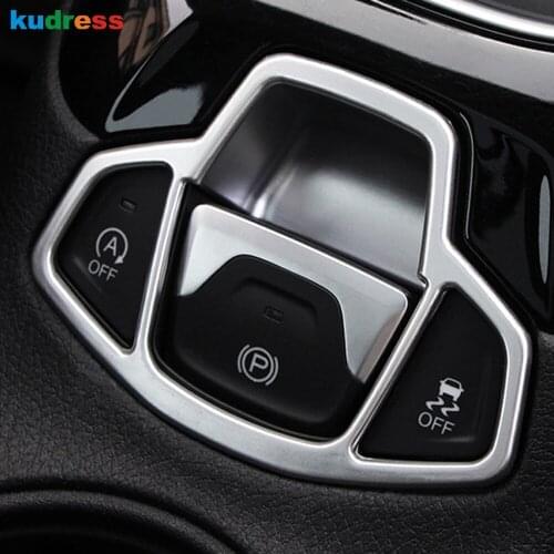 For Jeep Compass 2017 2018 Interior Electrical Handbrake Cover Trim center Console Parking Button Molding Car Styling