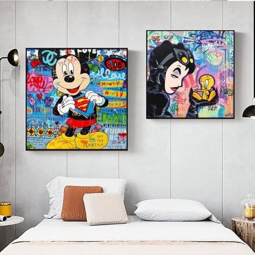 Home Decoratve Print Canvas Painting Marvel Captain Spider Man Poster And Disney Cartoon Ptints Car Picture for Room Wall Deocr