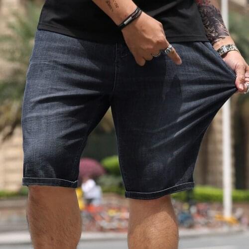 Extra XL Plus Size Denim Shorts Mens Casual Loose Stretch Fat Guy Extra Large Jeans for Men Jean Shorts