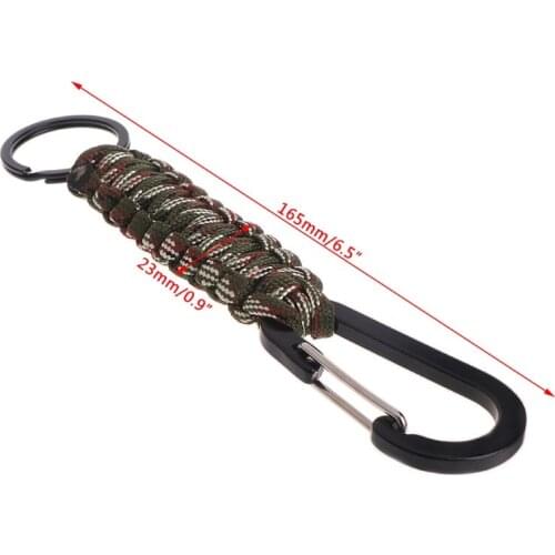 EDC Climb Keychain Tactical Outdoor Survival Tool Carabiner Hook Parachute Cord Y51D