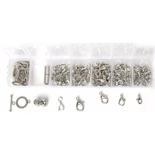 Fashipon Design 100pcs/lot(10~20mm) Mixed Alloy Lobster Clasp,Bail Beads,Toogle Clasp jewelry findings DIY