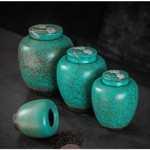 Ceramic Tea Caddy Sealable Ceramic Tea Caddy Candy Dried Fruit Storage Jar Home Decoration Desktop Decoration Exquisite Gift