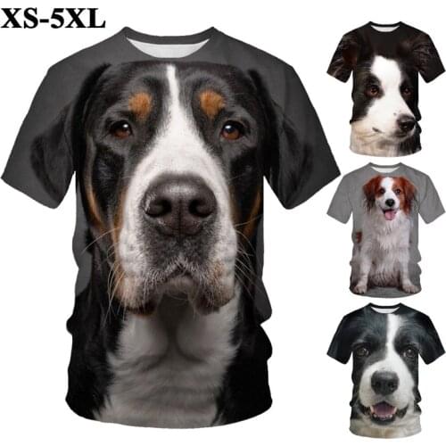 Summer New Dog 3d Printed T-shirt Mens Fashion Casual T-shirt XS-5XL