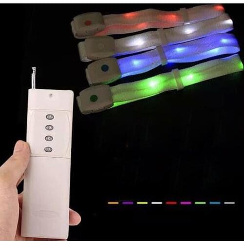 180PCS Flashing Led Bracelet Remote Control Illuminated Nylon Bangles Bracelets for Party Event Wedding Xmax Decor ZA4468