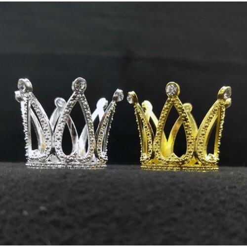 Mini Crown Princess Topper Crystal Pearl Tiara Children Decorating Hair For Wedding Cake Jewelry Birthday Party Tools M1J2
