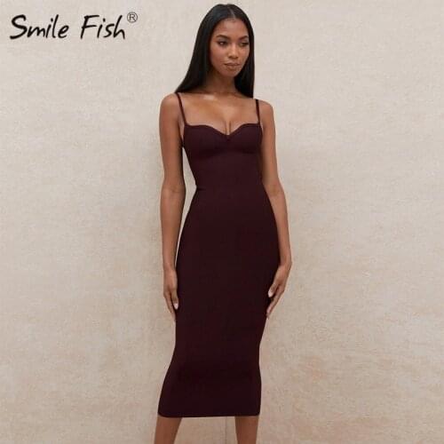 Sleeveless Backless 2021 Fashion Dresses Party Elegant Office Ladies Strap Black White Dress Women Midi Dress Summer Sexy M0503