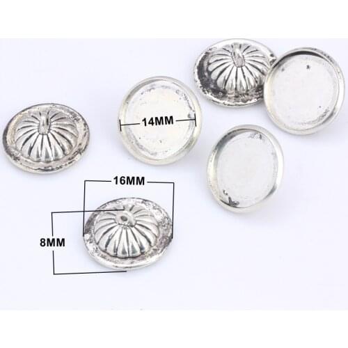 OlingArt 16MM Plating Tibetan silver 6pcs/lot Metal Pumpkin buckle Caps DIY Jewelry making Connector Cap Wishing bottle