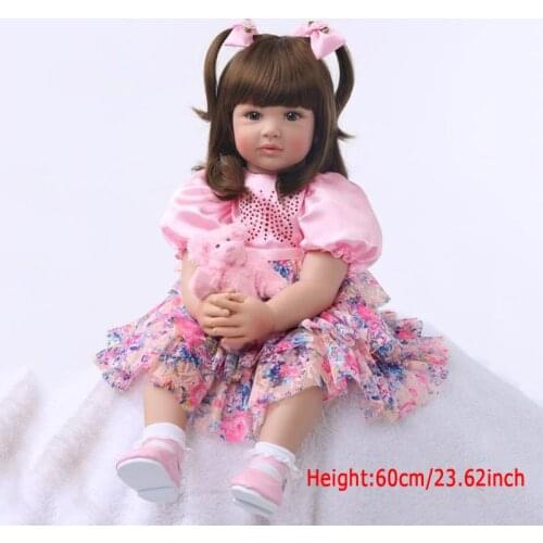 60cm 24Inch Realistic Soft Silicone Vinyl Newborn Babies Girl Princess Lifelike Handmade Toy For Children Gift