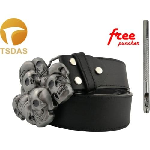 Silver Skull Belt Buckle For Mens Jeans Accessories Metal Belt Buckle Fashion Belt Buckle Birthday Gifts