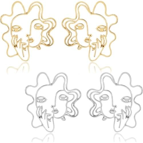 Picasso Face Abstric Perm Girl Face Earring Drop Earrings for Woman Charm Ears Jewelry