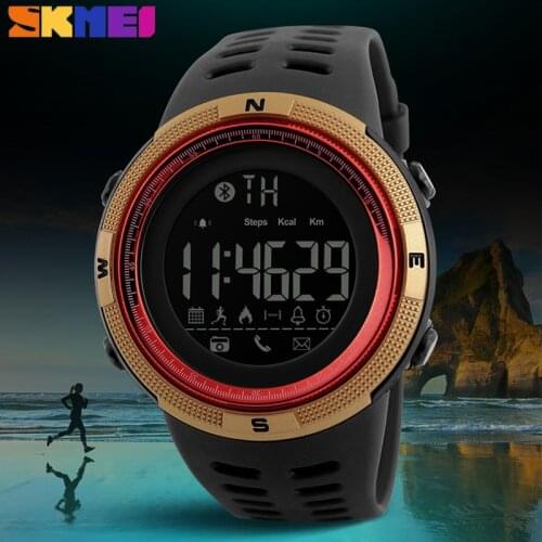 SKMEI New Luxury Men Bluetooth Sports Smart Watch Calories Pedometer Digital Waterproof Men Women Wristwatch relogio inteligente