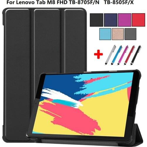 Slim Caqa Cover For Lenovo M8 HD TB-8505F TB-8505X TB-8705F TB-8705N 8.0" Tablet for Lenovo Tab M8 FHD Case Funda TB 8705F + Pen
