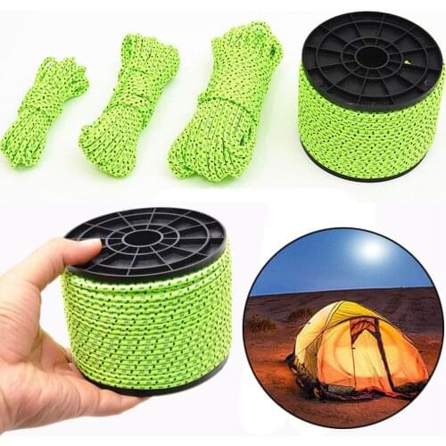 5/10/20/100M Reflective Tent Rope Nylon Line Cord Rescue String Paracord Rope Outdoor Camping Hiking Tent Accessory 25/4mm