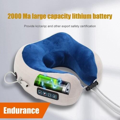 U Shape Vibrator Pillow Portable Car Home Massage Pillow Vibrator Electrical Cervical Massager Pain Relief for Neck Relaxation