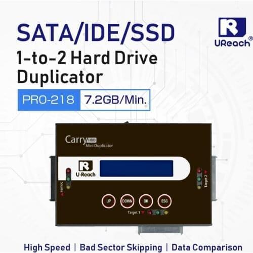 UReach PRO218 1to2 HDD SSD Duplicator Standalone IDE SATA mSATA NGFF Copier
