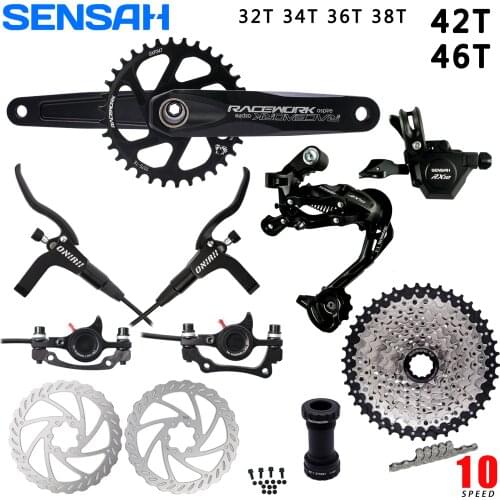 SENSAH RX 1x10 Speed Bicycle MTB Bike Groupset Shifter Derailleur Crank Hydraulic Disc Brakes Cassette 10s A5 A7 M6000 Deore New