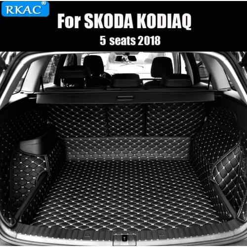 High quality mats! Special car trunk mats for Skoda Kodiaq 5 seats waterproof cargo liner mat boot carpets leather