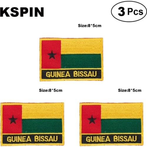 Guinea-Bissau Rectangular Shape Flag patches embroidered flag patches national flag patches for clothing DIY Decoration