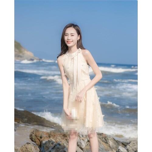 ZC3496 2021 summer new women fashion sexy temperament sweet off-the-shoulder high waist slim bow dress cheap wholesale