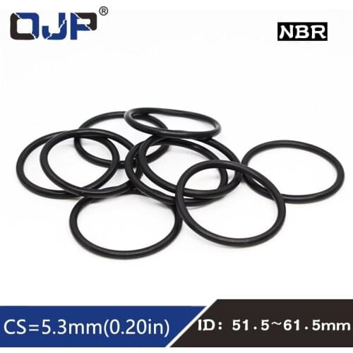10PCS/lot Rubber Ring NBR Sealing O-Ring Nitrile CS5.3mm ID51.5/53/54.5/56/58/60/61.5mm Seal resistance Wear Gasket Washer