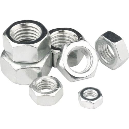 15pcs M12 left hand nut hexagon muff hex thread sleeve anti-thread nuts reverse muffs white zinc plating