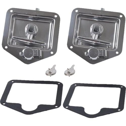 2 Set Stainless Steel Recessed Stainless Folding T Lock / Handle Trailer