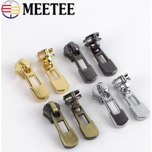 20Pcs Meetee 3# Alloy Zipper Sliders For Metal Zippers Clothing Bags Zip Heads Zips Repair Kit DIY Garment Sewing Accessories