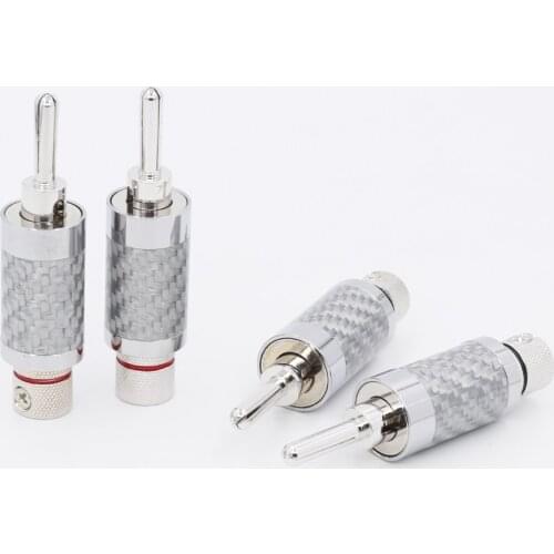 4pcs Hifi Rhodium plated Banana Speaker cable Plug HiFi Connector