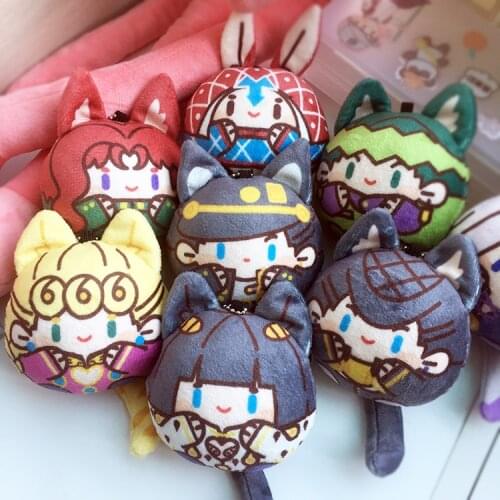 Anime JoJos Bizarre Adventure Keychain Kujo Jotaro Plush Cute Dango Keyrings Itabag Pendants Doll Toys Christmas Gifts Cosplay