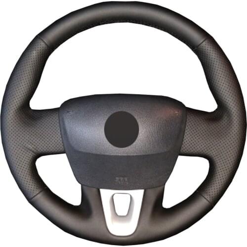 Black PU Faux Leather Car Steering Wheel Cover for Renault Fluence (ZE) 2010-2016 Megane 2008-2016 Samsung SM3 2009-2014