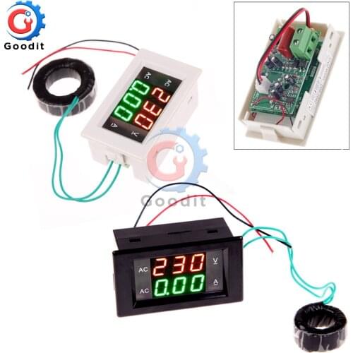 LCD Display Digital Ammeter Voltmeter Tester 100A 80V-300V 110V 220V AC Panel Amp Volt Voltage Current Meter With AC Transformer