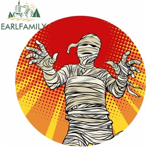 EARLFAMILY 13cm x 13cm For Egyptian Mummy Scratch-Proof Car Sticker Graffiti Decal Repair Bumper Waterproof Windows Decoration