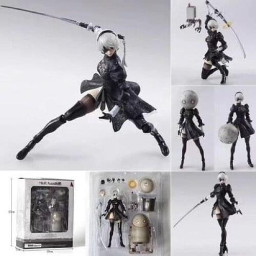 15cm Nier Automata Yorha No. 2 Type B 2B Fighting Action Figure Pvc Toy Collection Cartoon Doll Anime Cartoon Model For Kid Gift