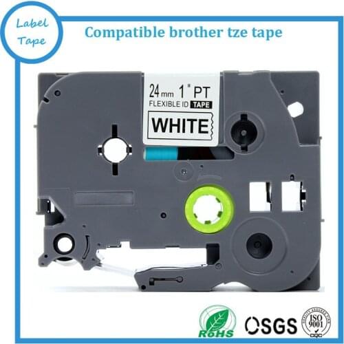 Ptouch TZe flexible ID tape TZ-fx251 tz fx251 tze fx251 Black on White 24mm TZ cassette tape