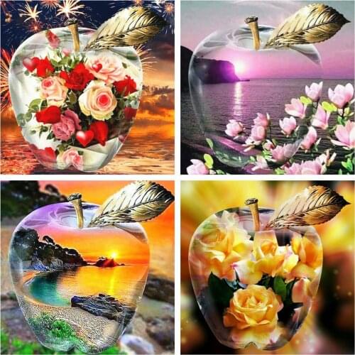 Huacan Full Square Diamond Painting Flower 5D DIY Diamond Embroidery Landscape New Arrival Home Decor Craft Kit