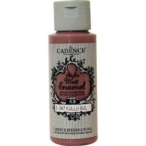 Cadence Style Mat Enamel Glass Paint 347-Küllü Rose 59ml (Porcelain