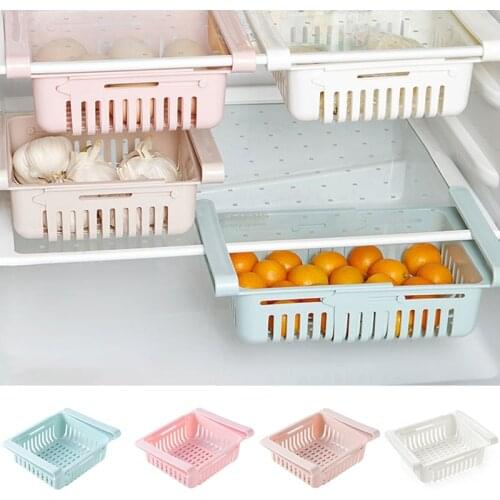 Multifunctional Retractable Refrigerator Storage Box Drawer Basket Refrigerator Drawer Fresh-Keeping Compartment Storage Rack