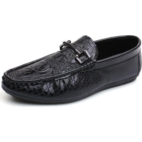 Men Crocodile Casual Loafers Fashion Slip on Flats Breathable Canvas Shoes Boat Shoes For Men Driving Shoes